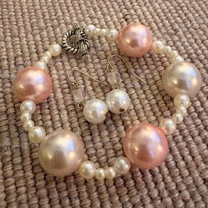 Pearl Bracelet and Earring Set
